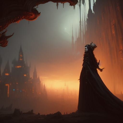 King and Queen of Shadows in Dark Fantasy Style