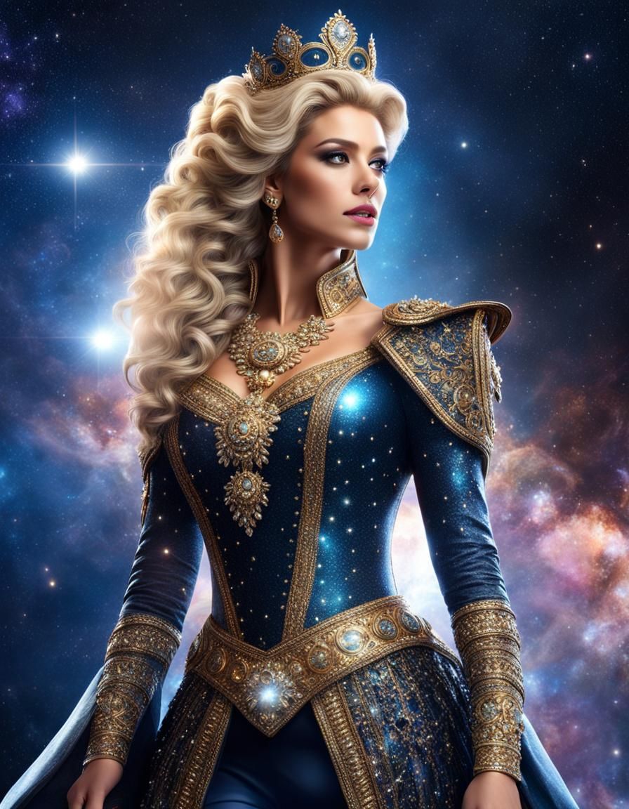 Magnificent beautiful gorgeous queen of the stars. (Full body portrait: 1.4)

High resolution, insanely detailed, majest...