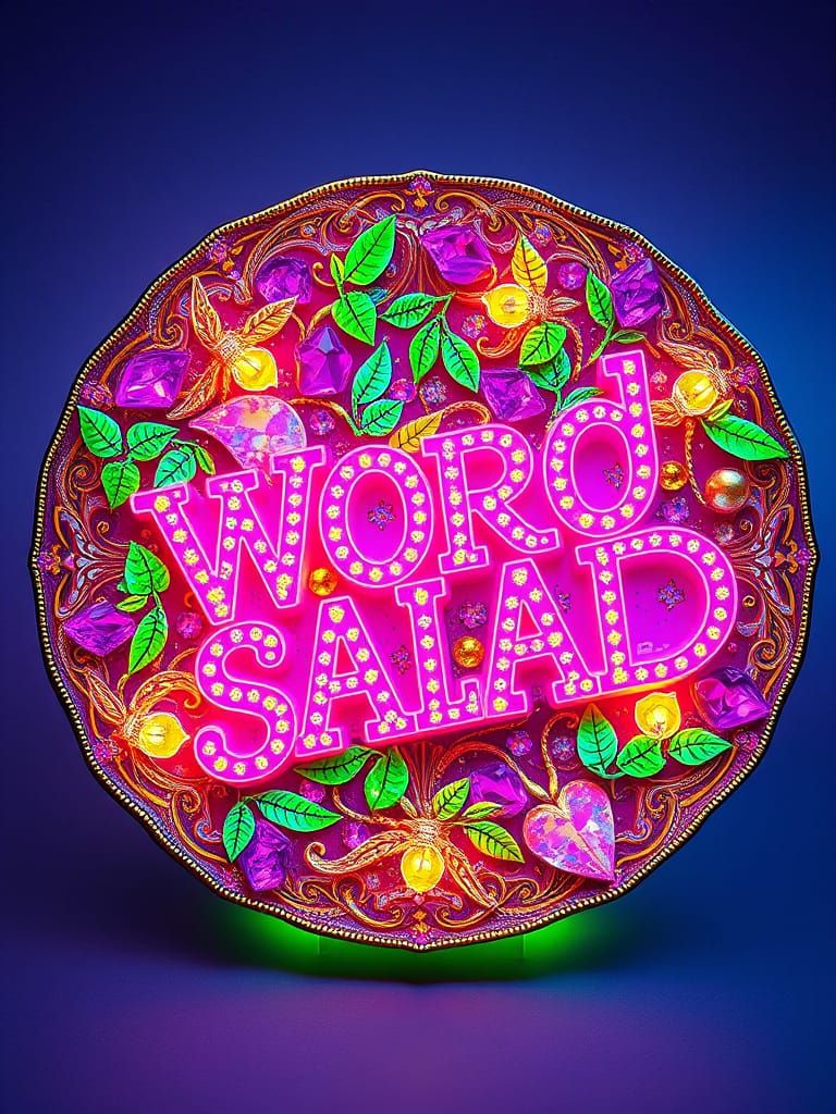 Ornate Plate Overflowing with Psychedelic Word Salad