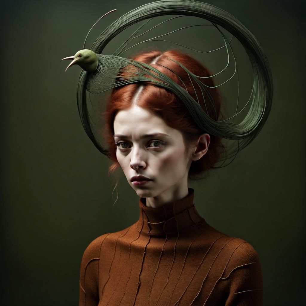 Evocative 3D Model Made of Wire and Wool