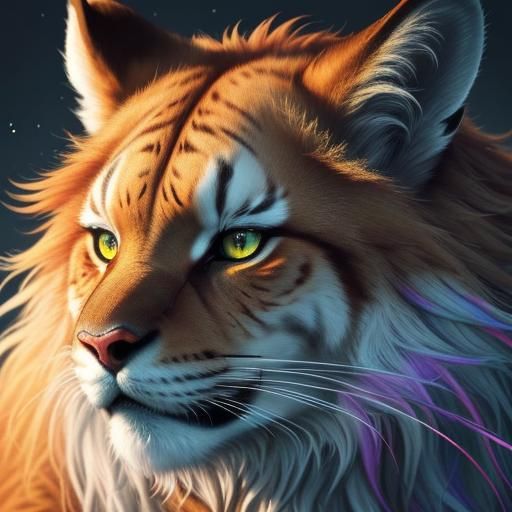 Majestic Felion in Colorful Fantasy Art