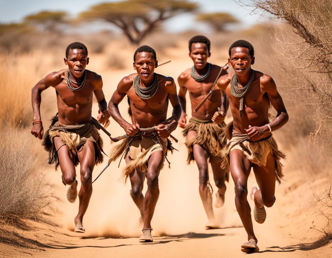 Kalahari Bushmen Hunters in Motion