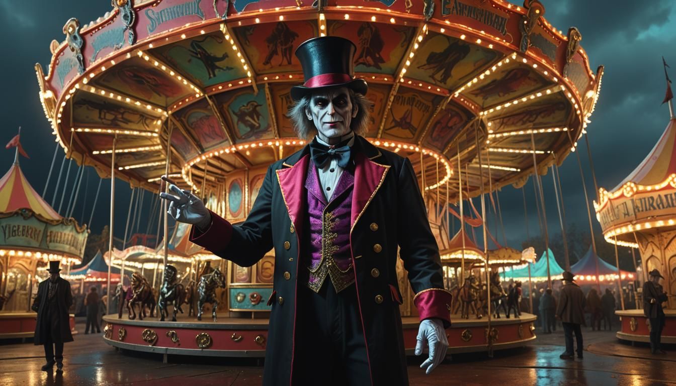 Creepy Carnival Ringmaster Concept Art
