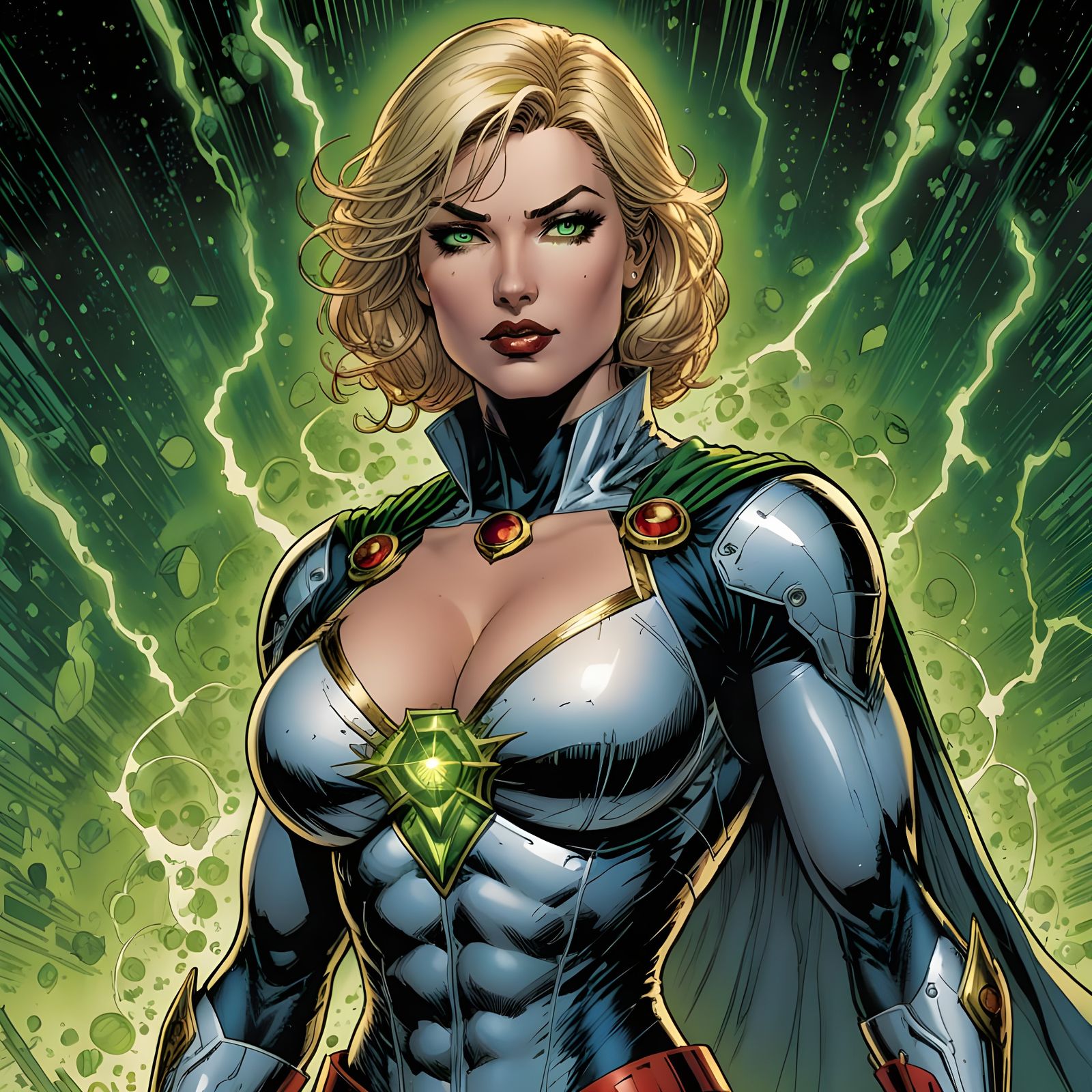 Classic Superheroine in a Fiery Aesthetic