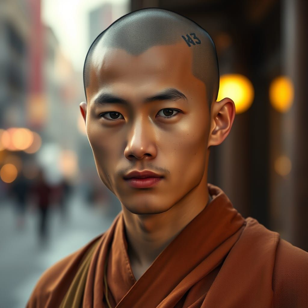 Ethereal Modern Monk in Minimalist Robes