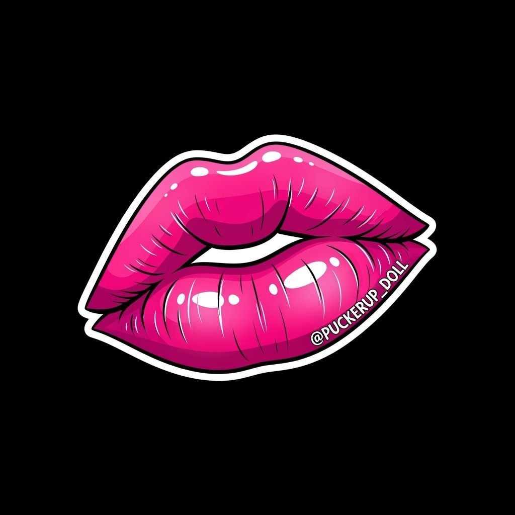Pink Lipstick Kiss Mark Pop-Art Sticker