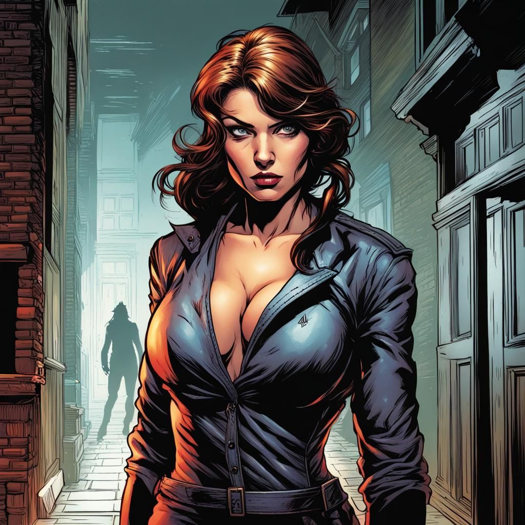 Vengeful Woman in Comic Book Art Style