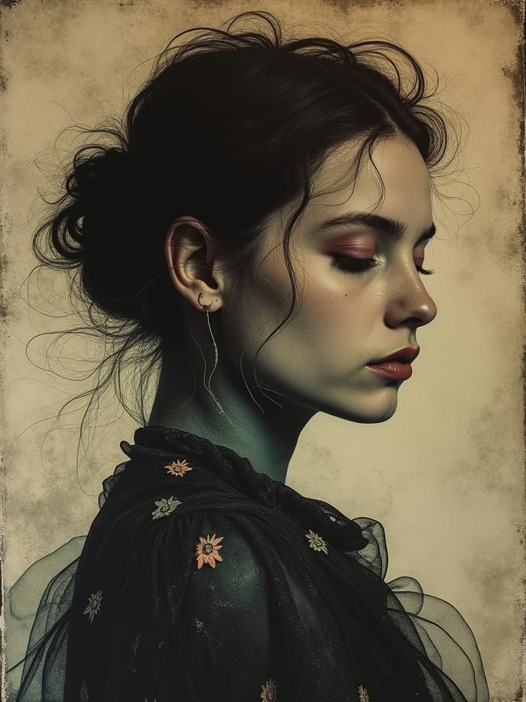 Surreal Portrait in Velvet Painted Style