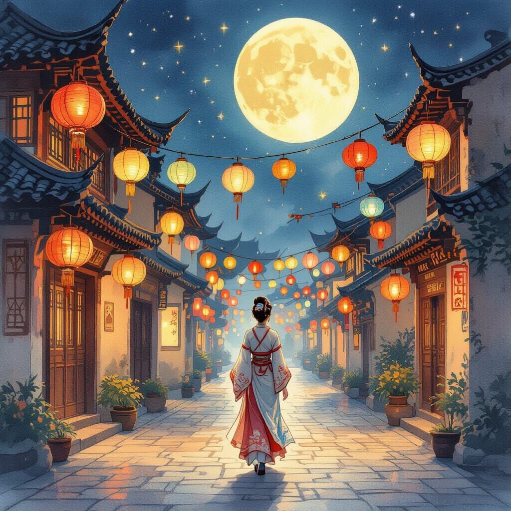 Romantic Lantern Festival in Ancient China Style