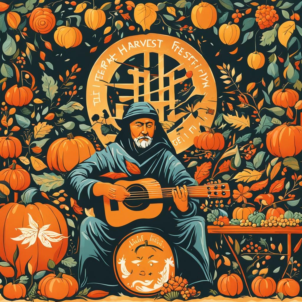 A Vibrant Harvest Festival Scene