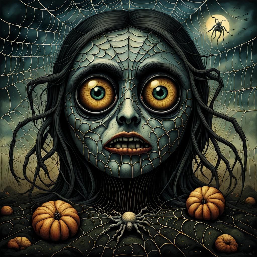 Pagan's Shame: Spiderweb Eyes in Surreal Art Style
