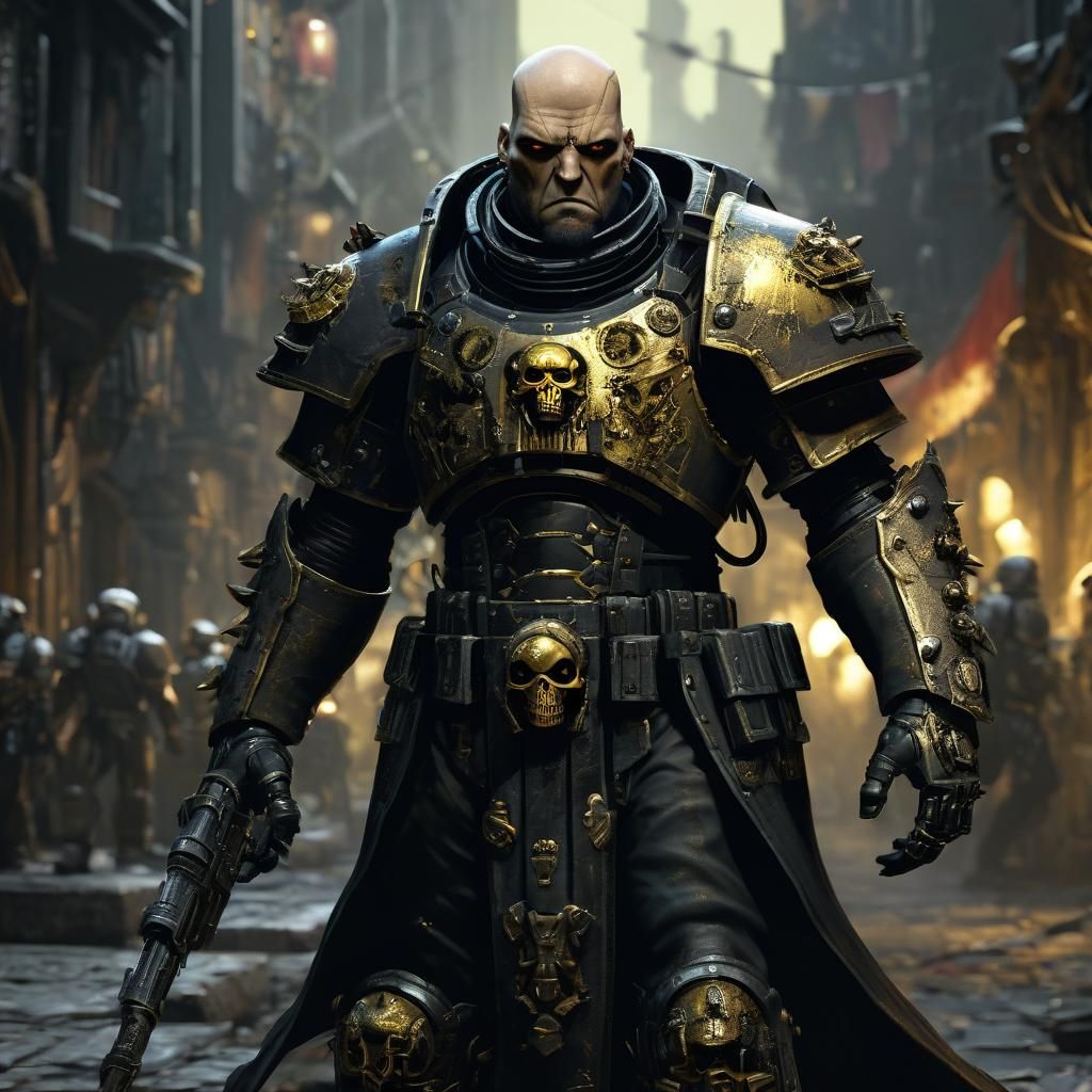 Arbitrator Chastener Patrolling Grim Hive City Street