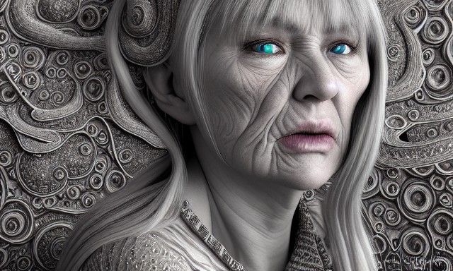 Intricate Digital Art: Enigmatic Depiction of Menopause