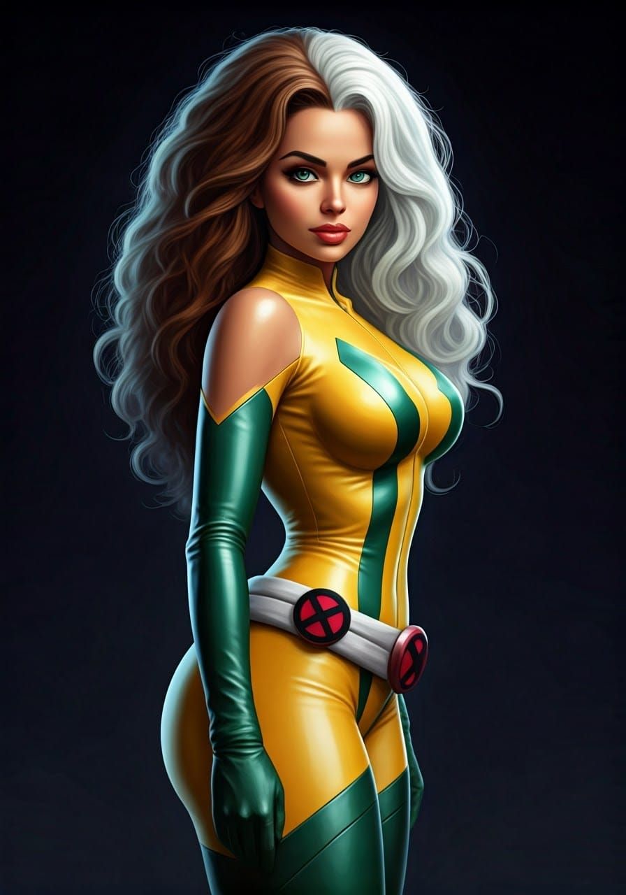 X-Men Rogue in Cel-Shaded Graphic Novel Style