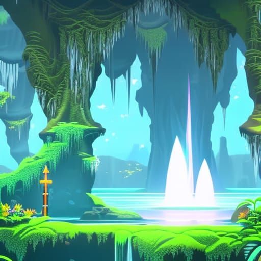 Mystical Swamp Game Level in Cosmic Style