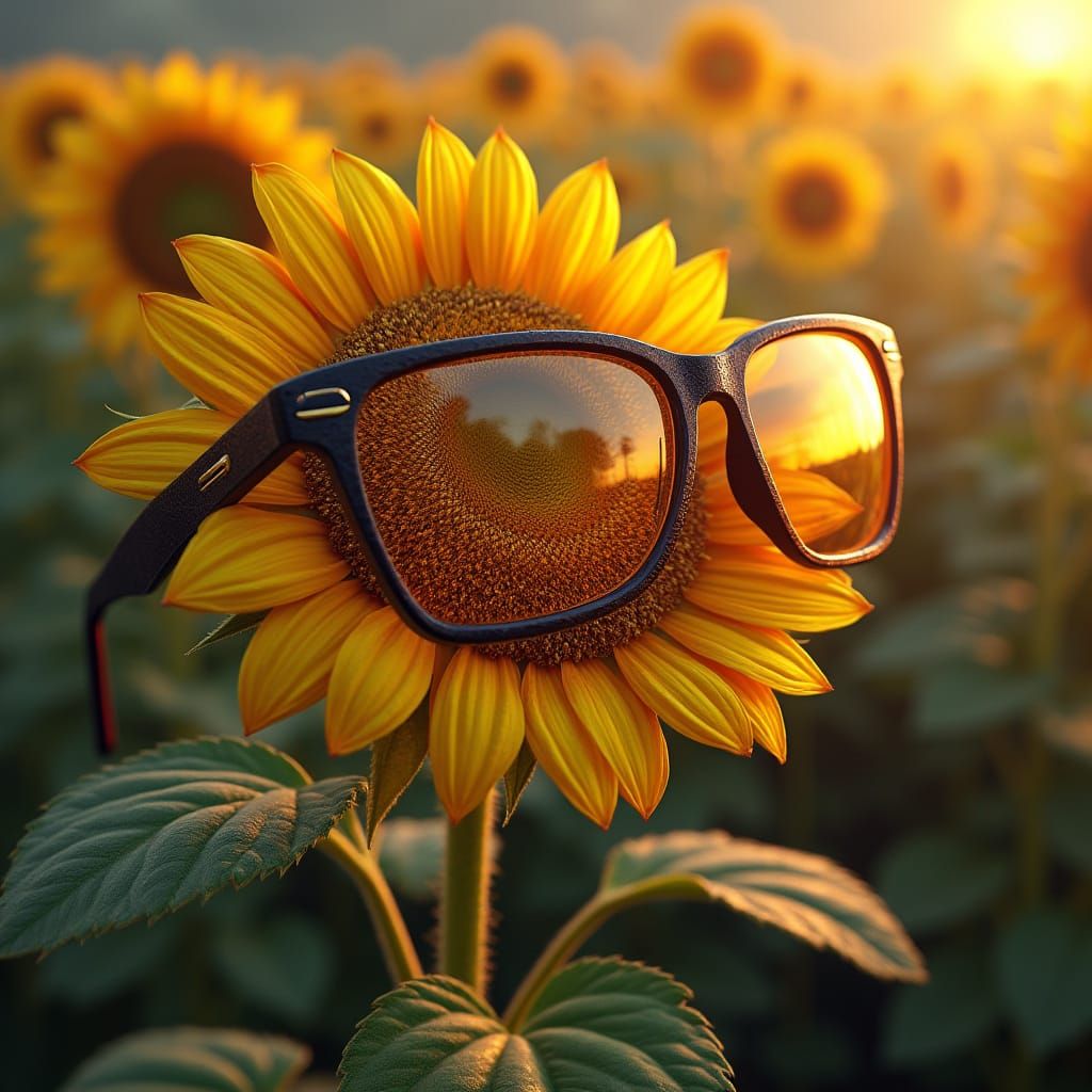 Surreal Sunflower Eyewear in Fantasy Art Style