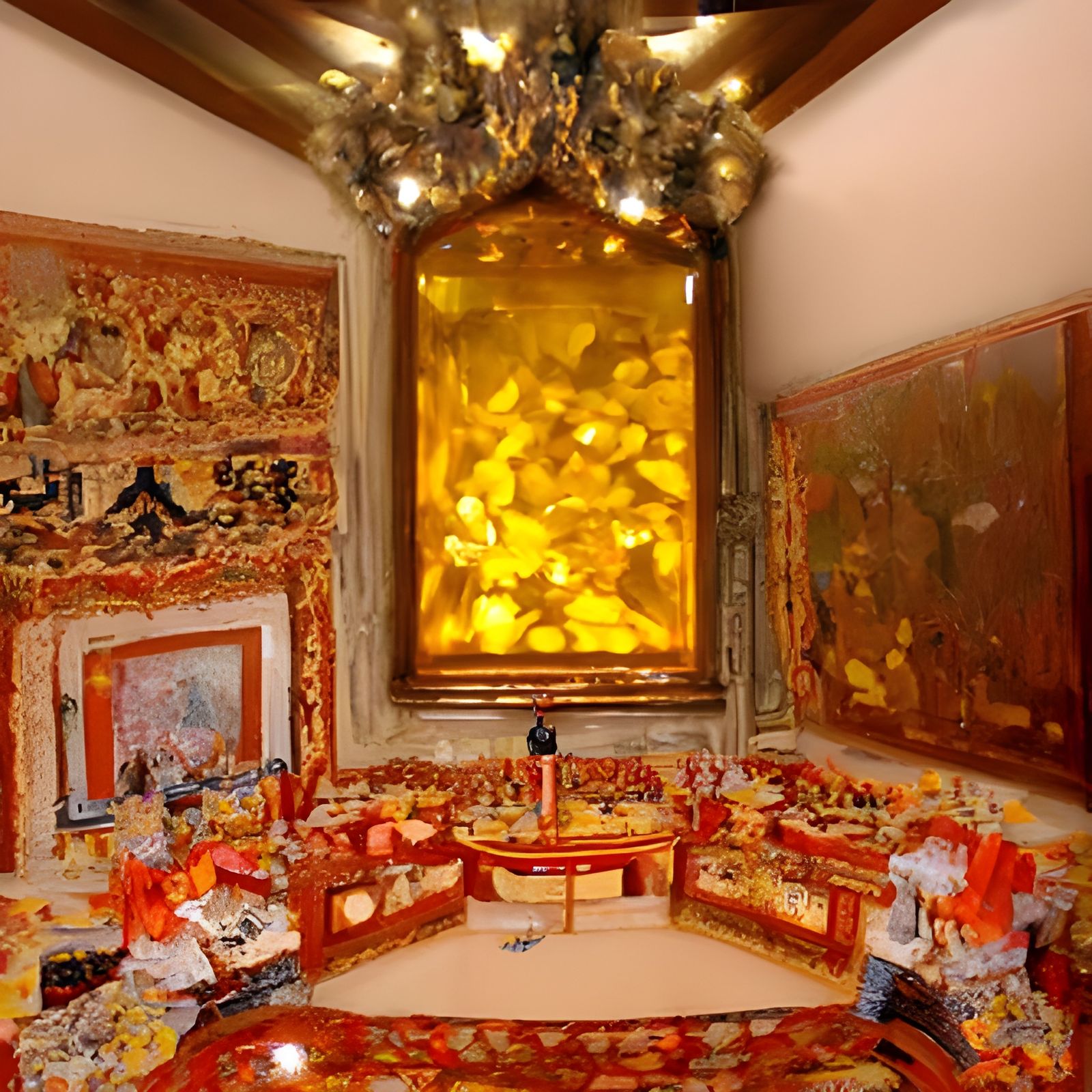 Detailed Amber Room with Hidden Garden