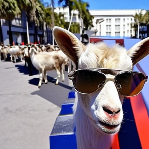 Goat Wearing Sunglasses