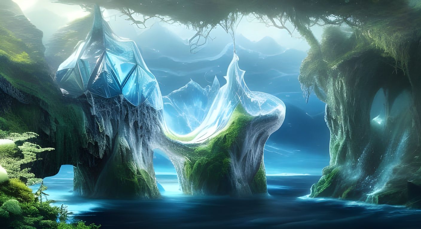 Diamond Villa on Iceberg, Detailed 3D Render