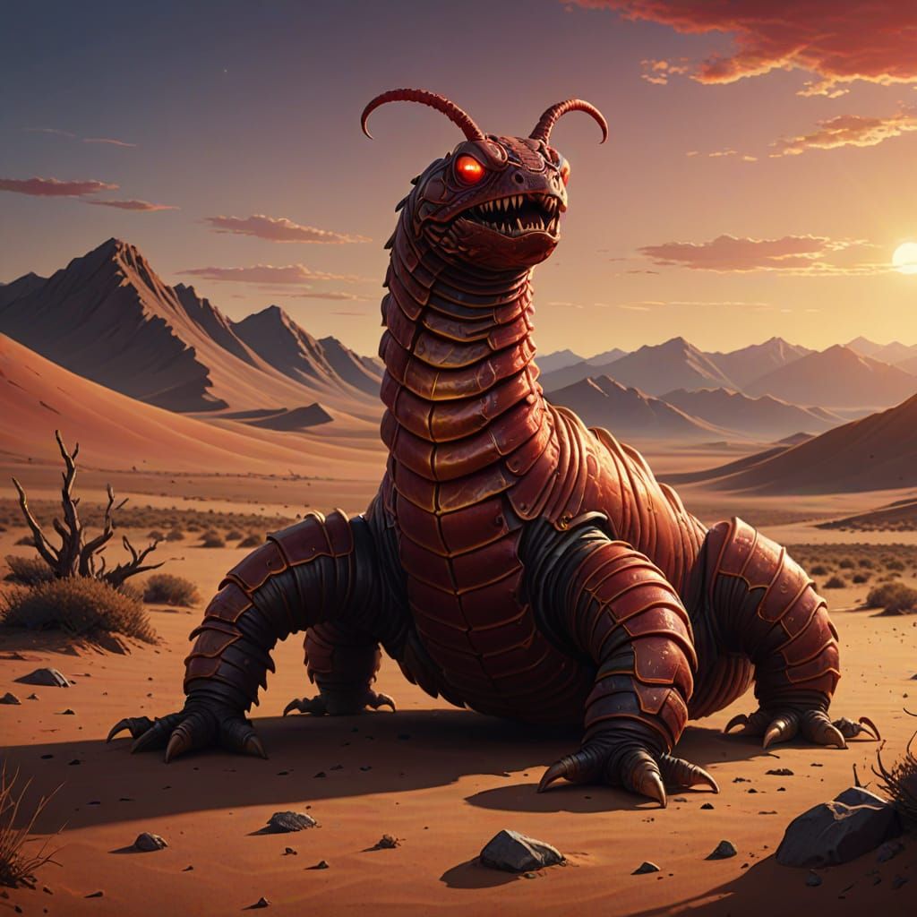 Menacing Mongolian Death Worm Concept Art