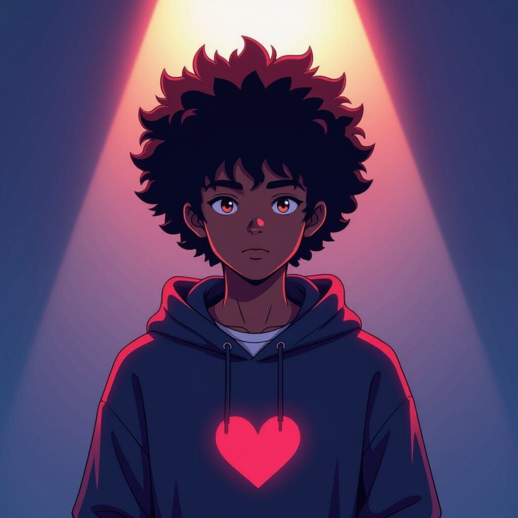 Teenage Boy Hero in Manga Style