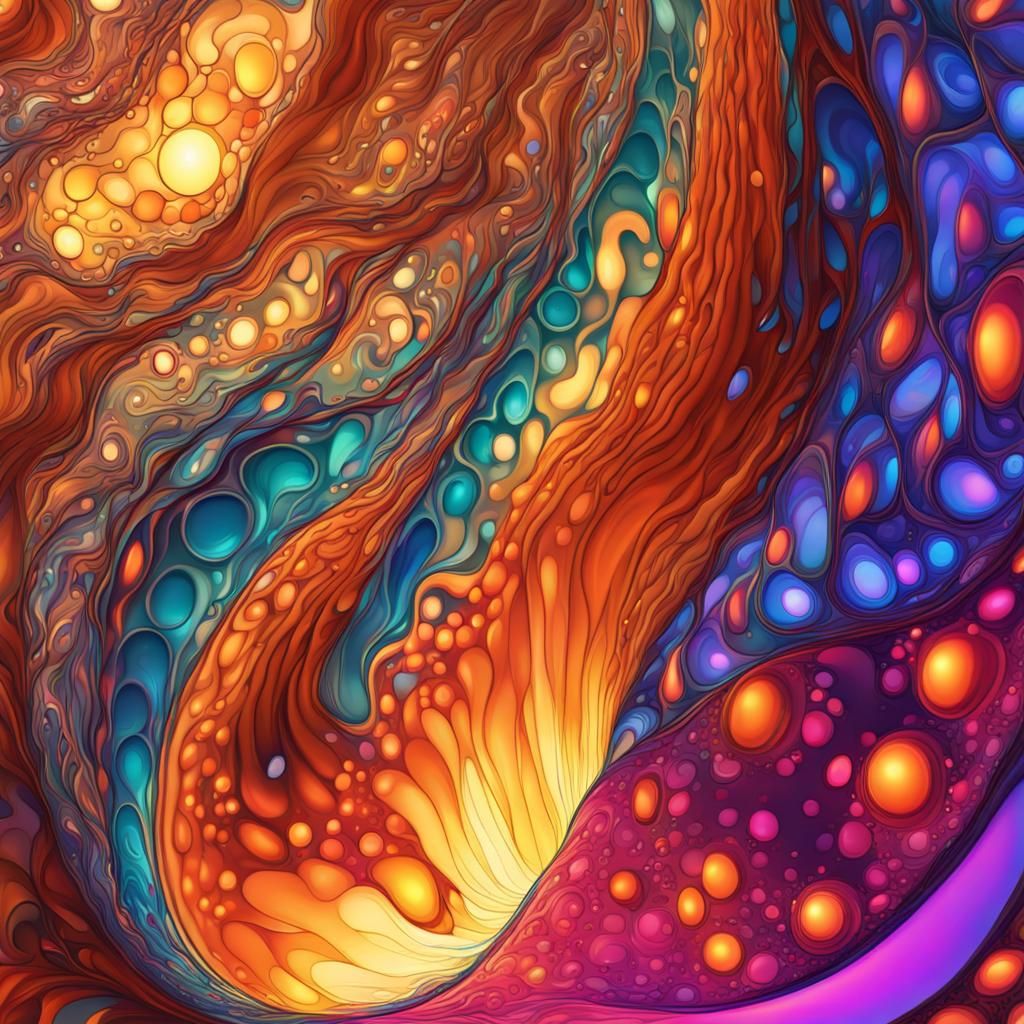 Giant Lava Lamp with Twinkling Lights in Fractal Style