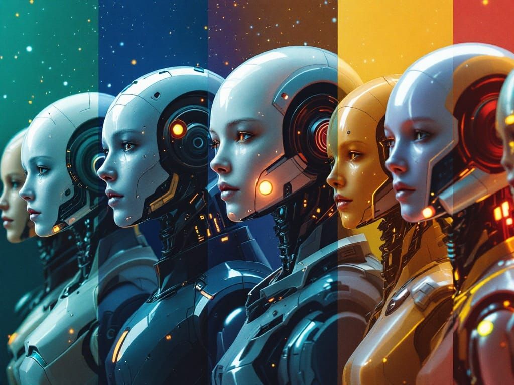 Dramatic Comparison of Sci-Fi Humanoid Robots in Hyperrealis...