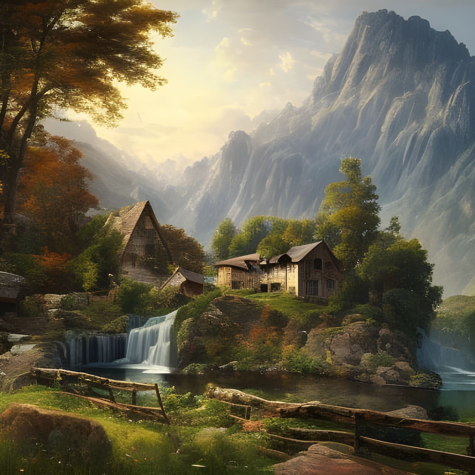 Farmhouse in Mountain Landscape with Inca Architecture