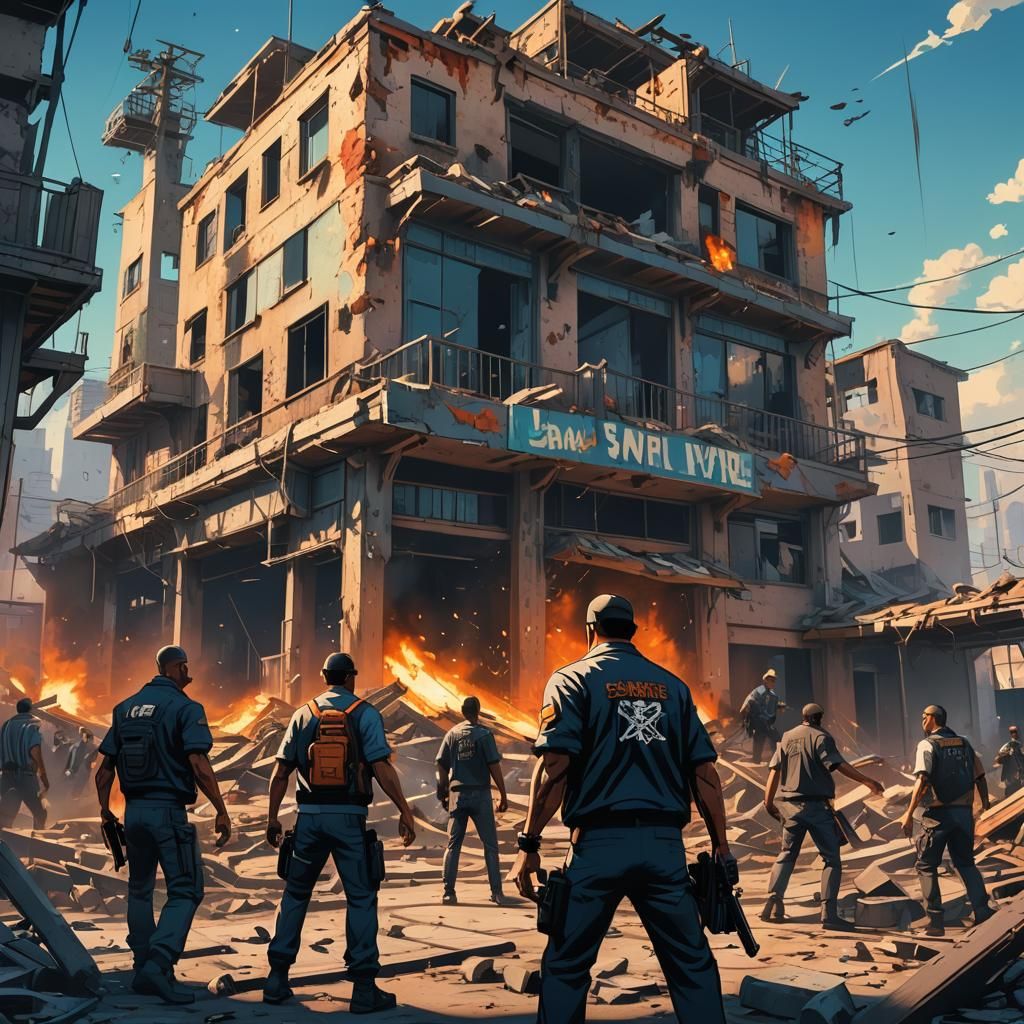 Los Santos Gangsters Invade Killhouse Base, Manga Style