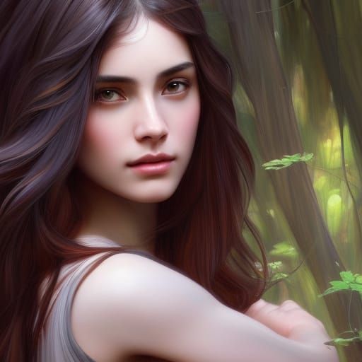 Boy in Woods: a Waterhouse-Style Portrait