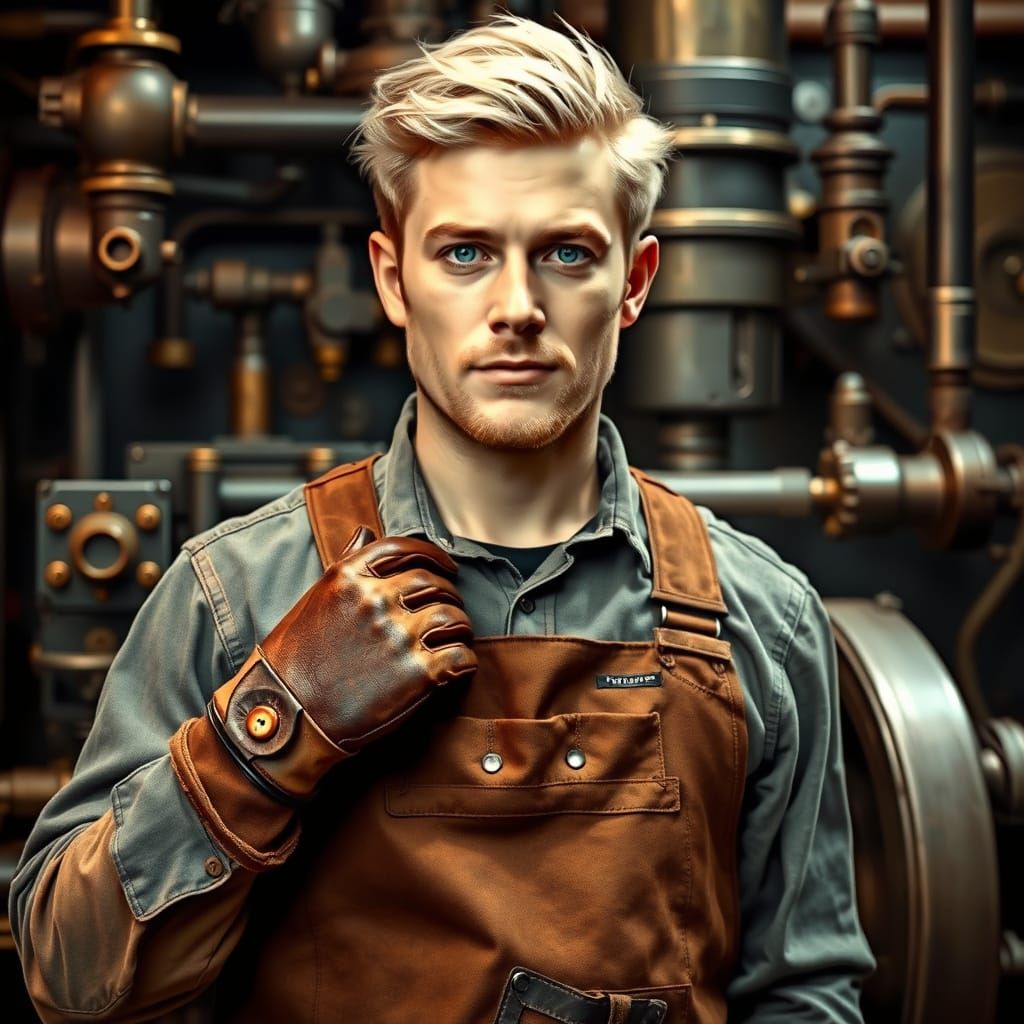 Vintaged Industrial Visionary in Jules Verne Style