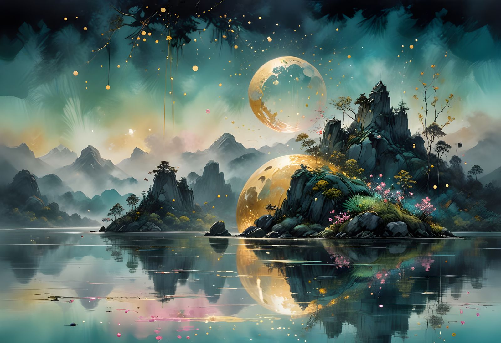 Mystical Landscape with Divine Justice Miracle