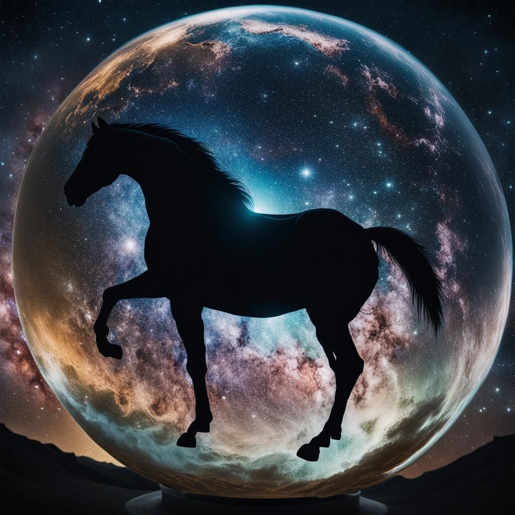 Spherical Horse Among the Stars: Cinematic Still