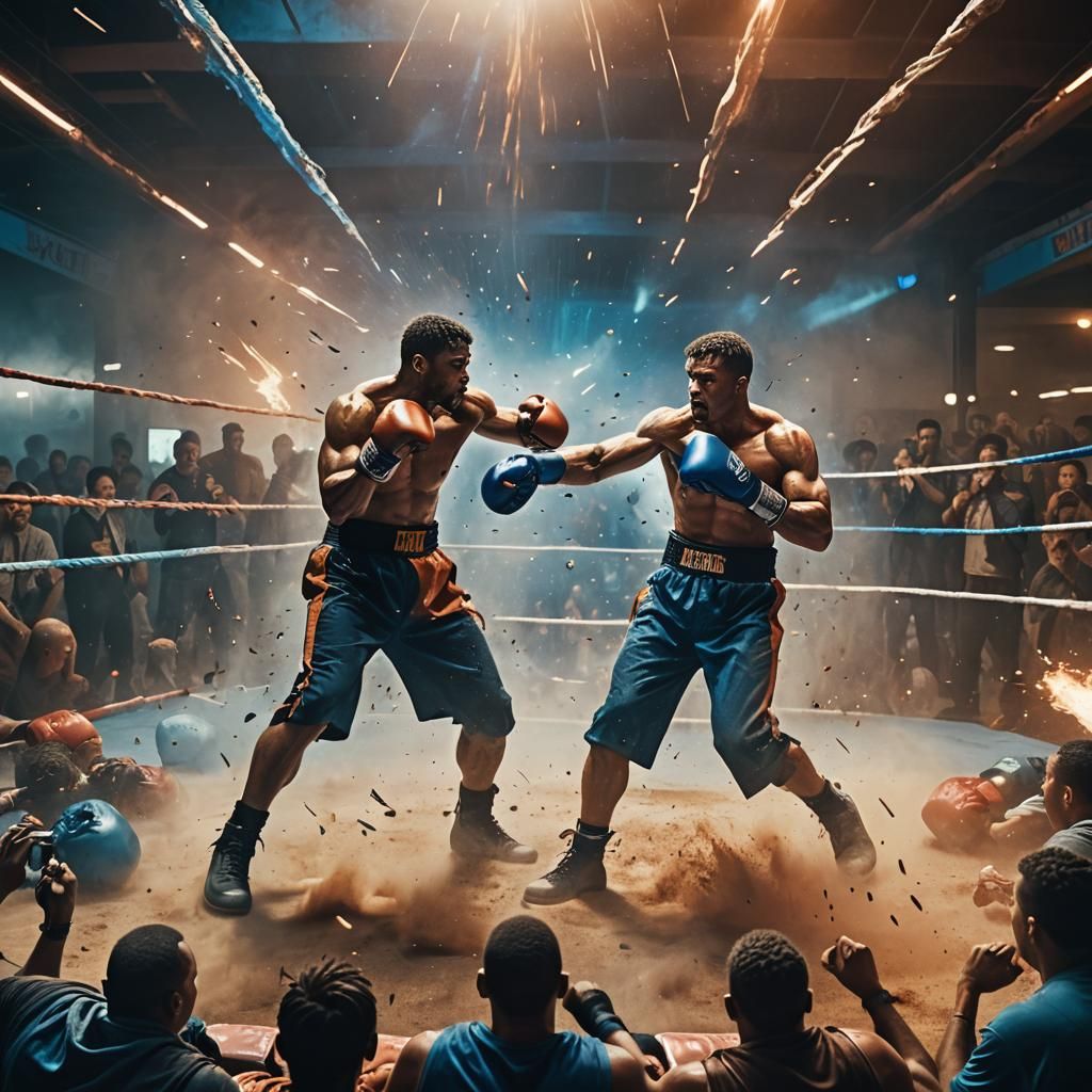 Dynamic Fighters Unleash Energy in Electric Blue and Orange