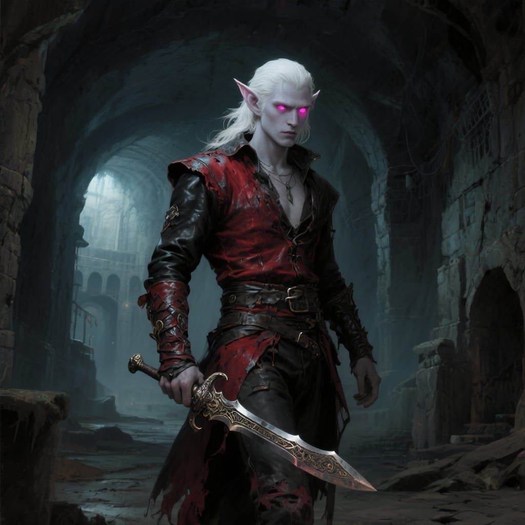Albino Elf Rogue Lost in Forgotten City
