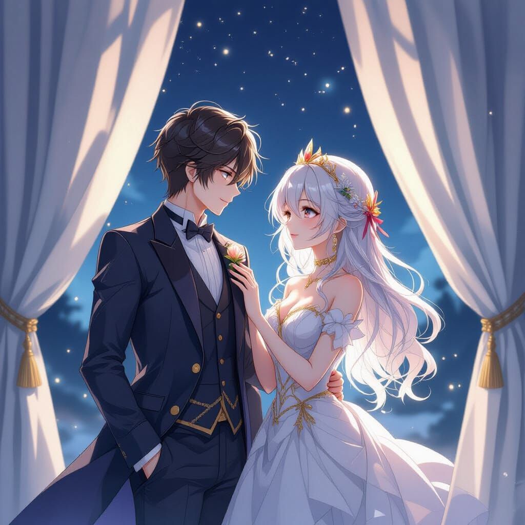 Fantasy Anime Concept Art of Stillness and Unnamed Emotion