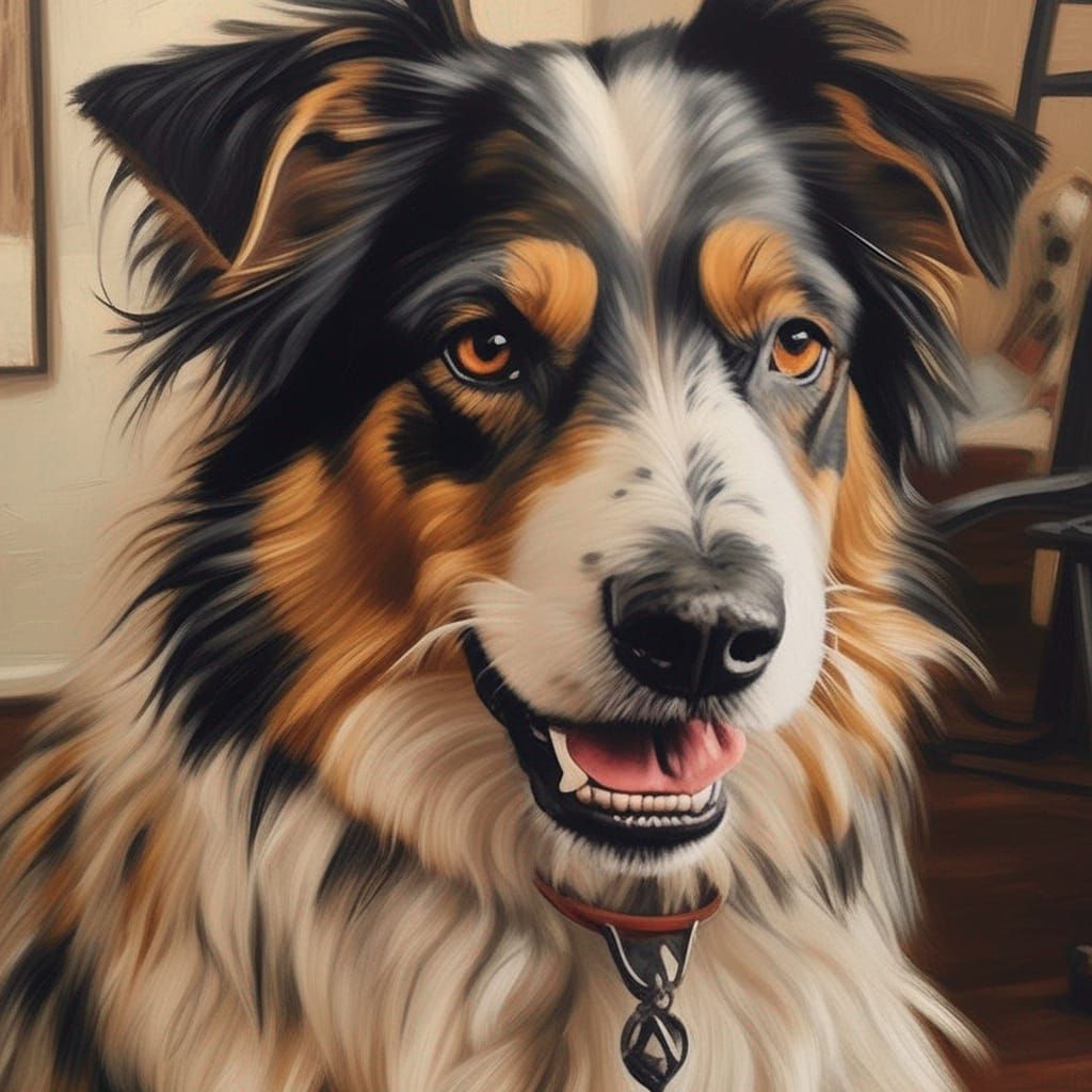 Detailed Dog Portrait Generated by AI