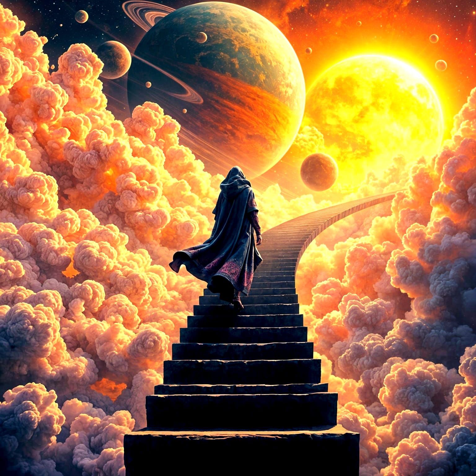 Mystical Ascension in Cosmic Splendor