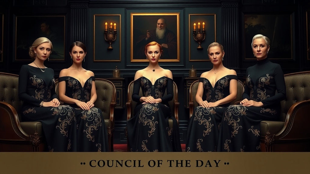 Elegant Norwegian Women in Futuristic Council