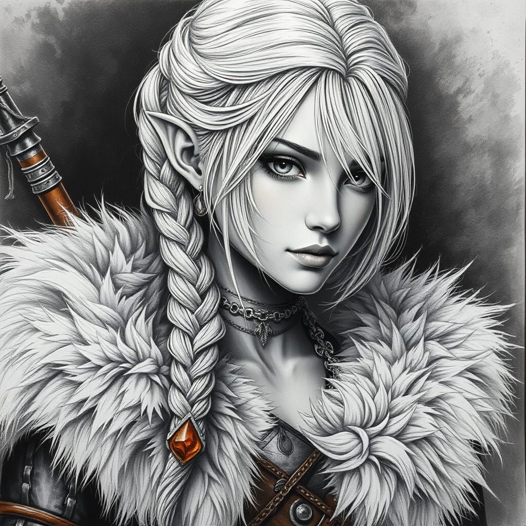 hyperdetailed charcoal drawing executed primarily in charcoa...