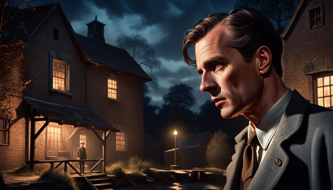 Philip Marlowe and the Watermill: A Film Noir Scene