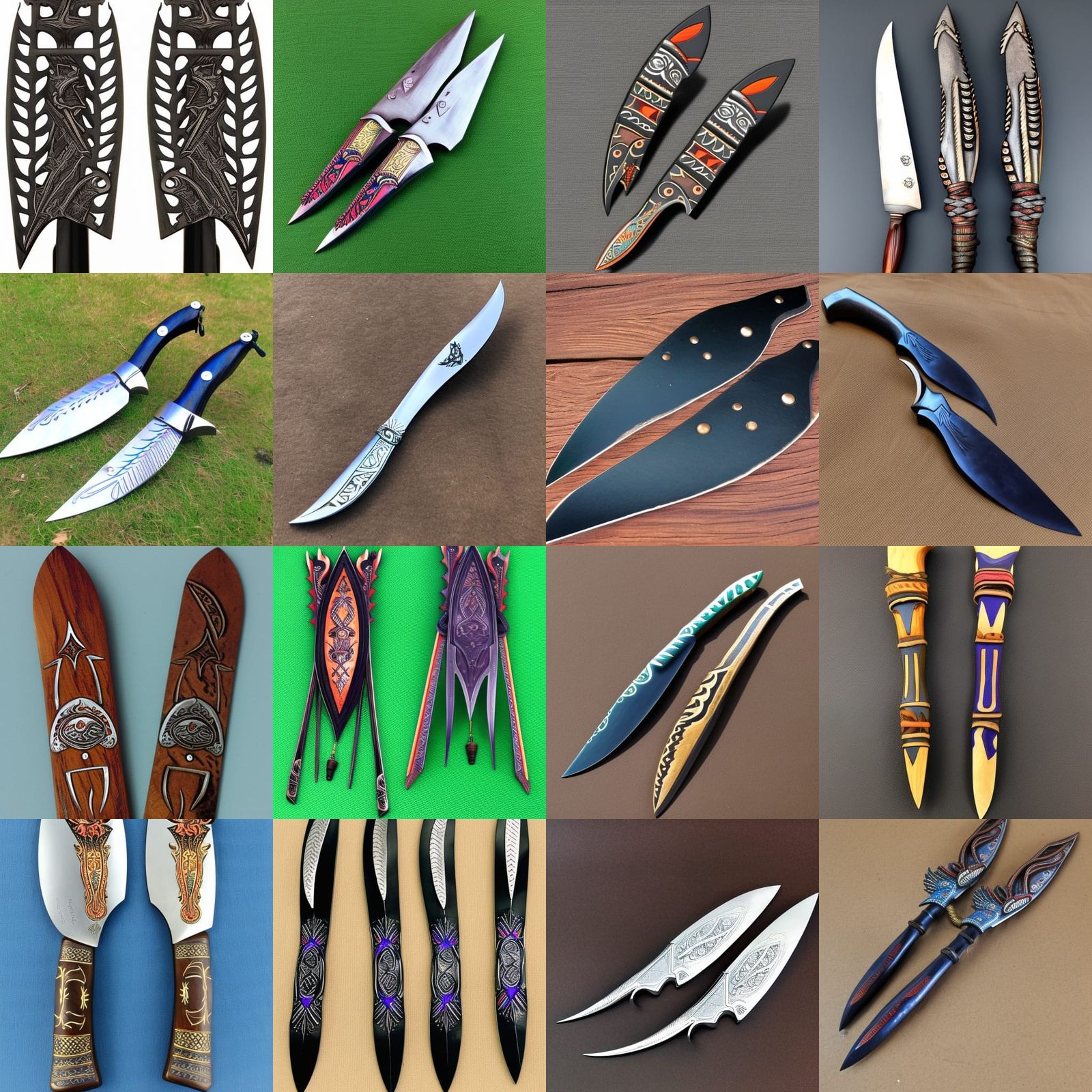 Fantasy Tribal Twin Kukri Blades