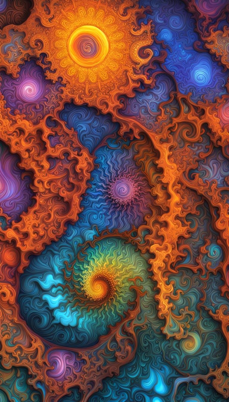 Psychedelic Landscape in Digital Art Style