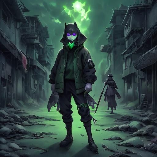 Ninja-Zombie with Katana in Otomo Style