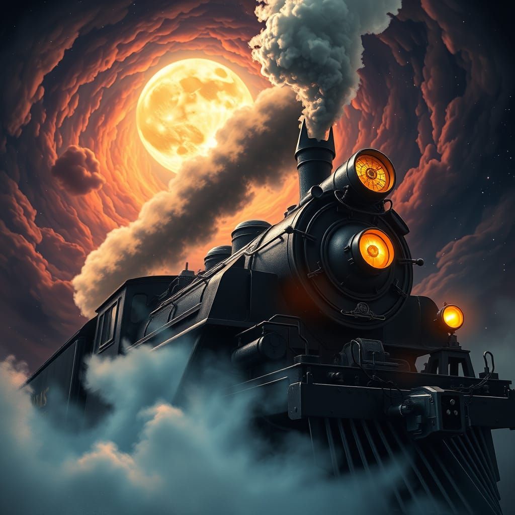 Batman Steers a Majestic Steam-Powered Train Through a Swirl...