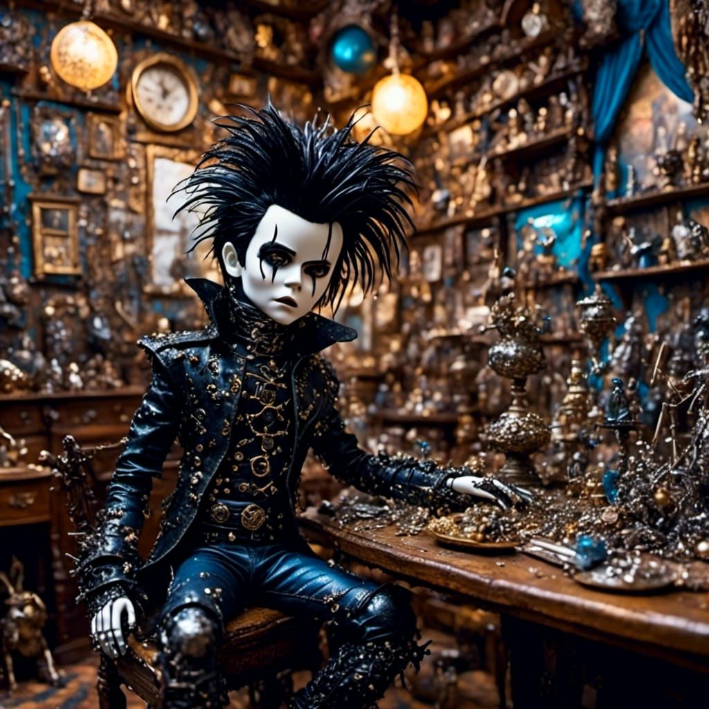 Chibi Edward Scissorhands Portrait