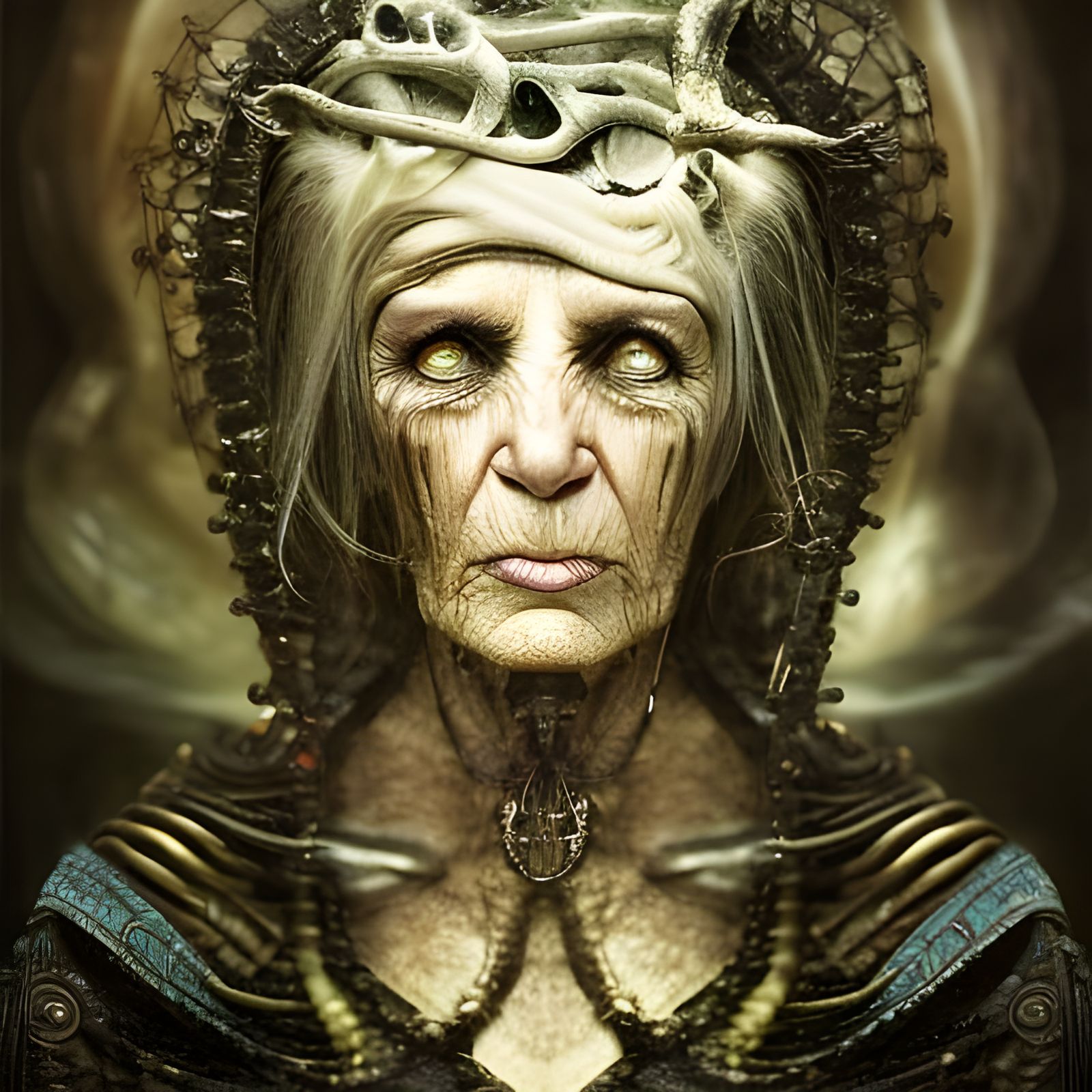 Elder Wizard Portrait in Paranormalpunk Style