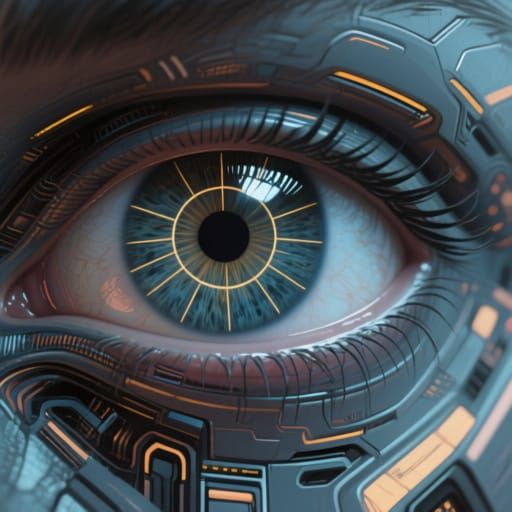 Futuristic Eye Emblem with 360-Degree Iris