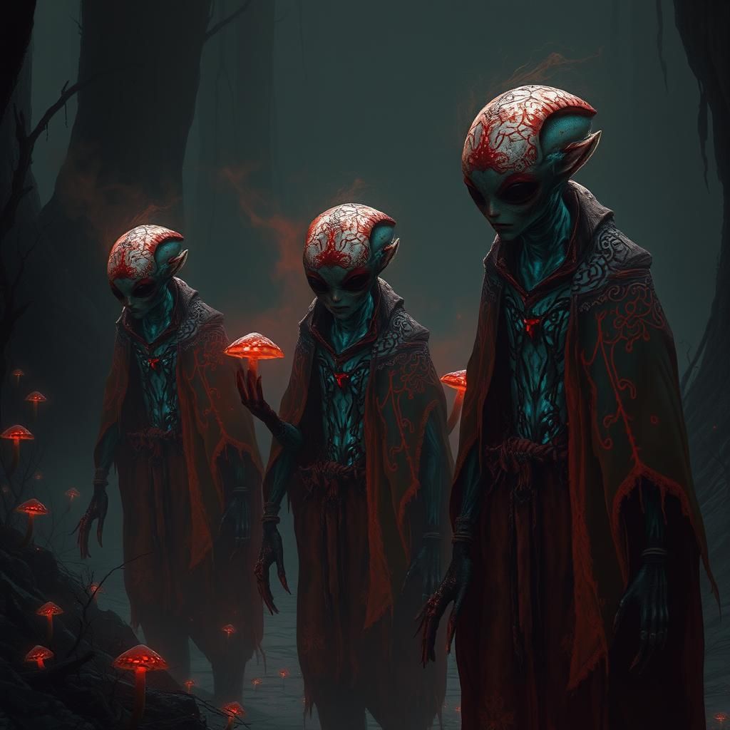 Dystopian Medieval Aliens Emerge in Gothic Grimdark Style