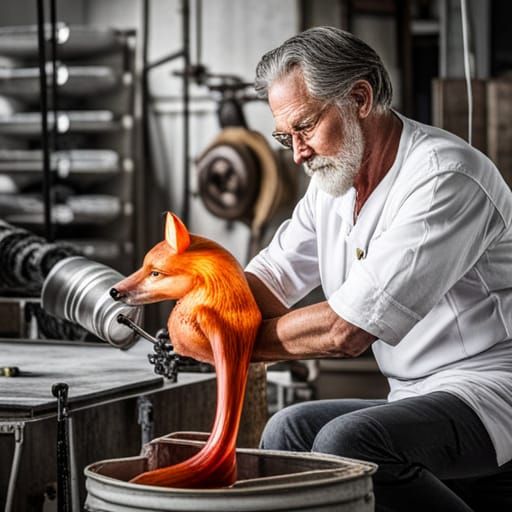 Master Glassmaker Creates Life-Size Blown Glass Fox